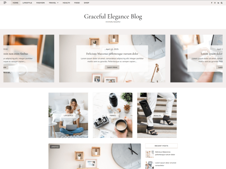 Graceful Elegance Blog Theme - Optima Themes